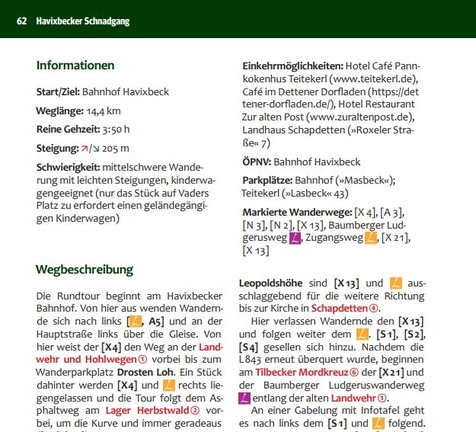 Textauszug aus dem Buch "Rundwanderwege zur Archäologie im Münsterland" von Ulrike Steinkrüger (Screenshot: U. Steinkrüger).