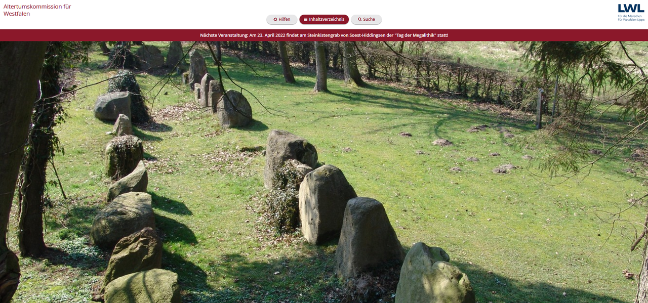 Startseite der Homepage der Altertumskommission.